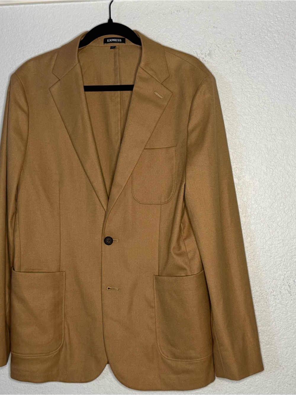 Express Men's Camel/Tan Single-Breasted Blazer